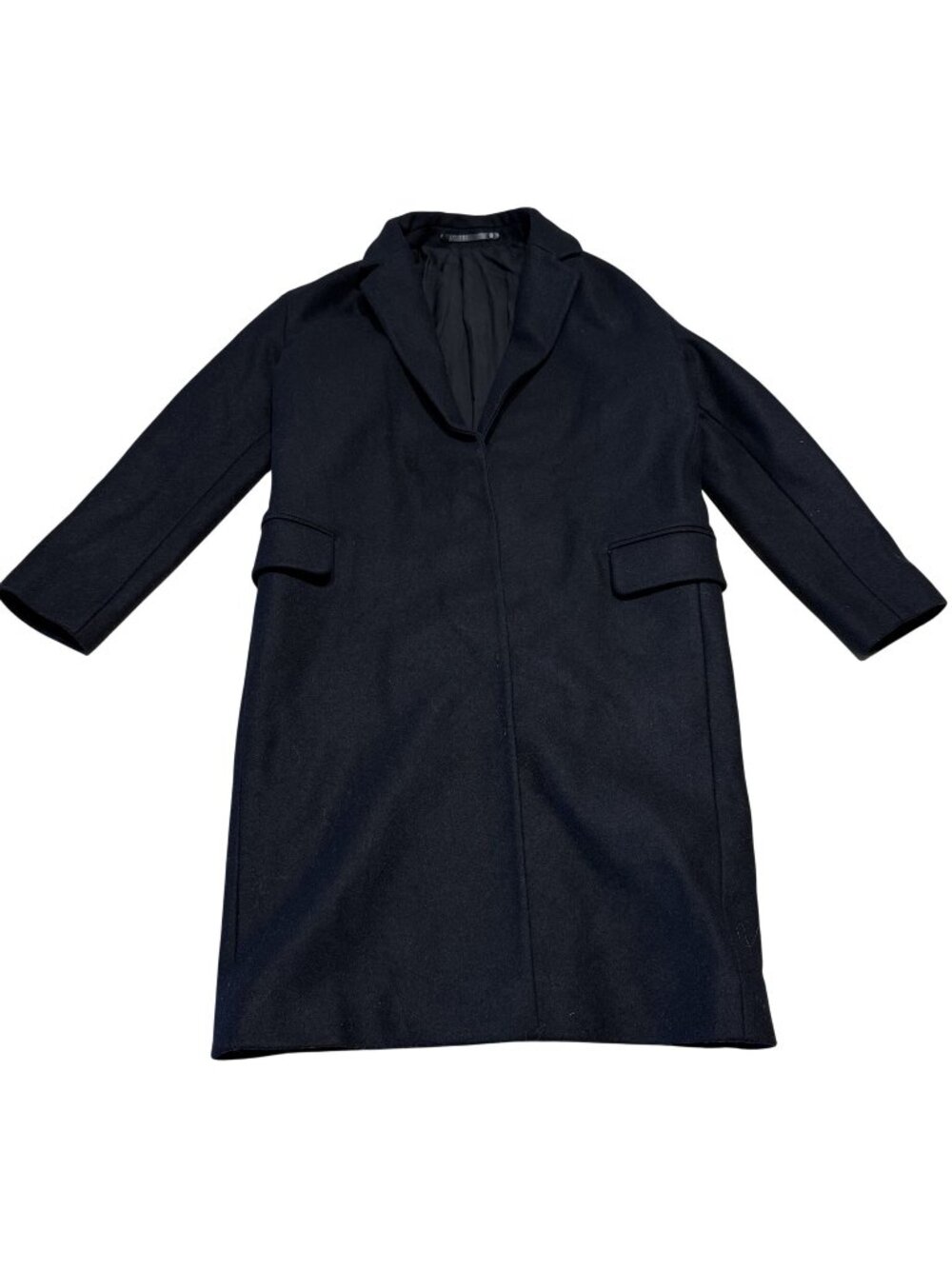 AllSaints Sancia Nesi Black Wool Blend Drop Shoulder Coat Women's X-Small XS